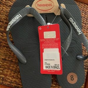 Havaianas Graphite/White Size 8